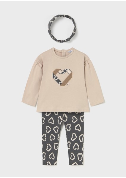 Kız Bebek Saç Bantlı Tayt Takım