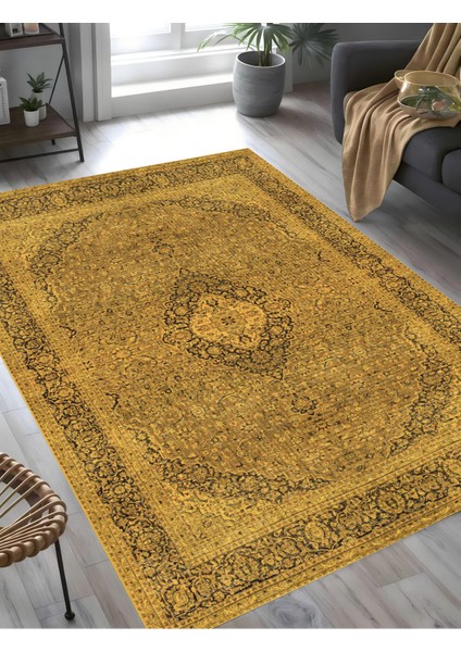 |vintage Eskitme Tarz Otantik Minimalist Sarı |yıkanabilir Halı fiyatları