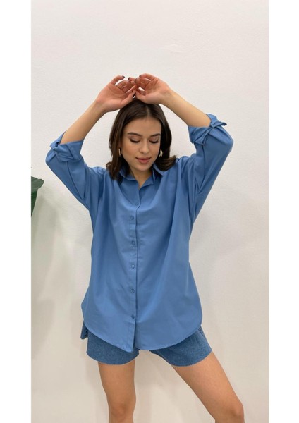 Kadın Oversize Basic Uzun Kol Gömlek fırsatları