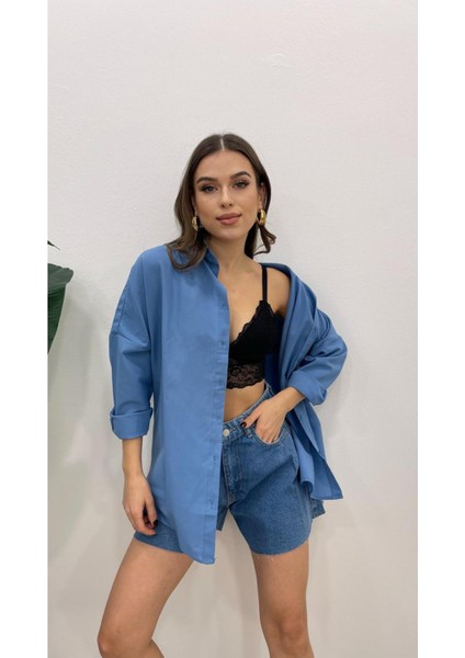 Kadın Oversize Basic Uzun Kol Gömlek indirimleri