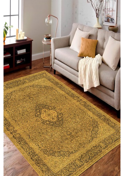 |vintage Eskitme Tarz Otantik Minimalist Sarı |yıkanabilir Halı modelleri