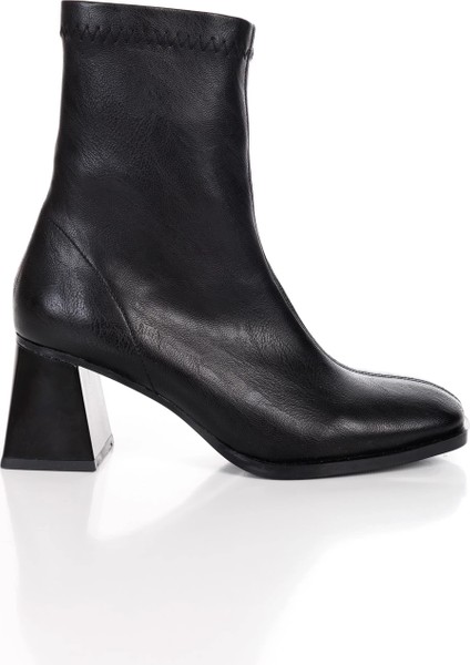 Siyah Kalın Topuklu Streç Bot modelleri