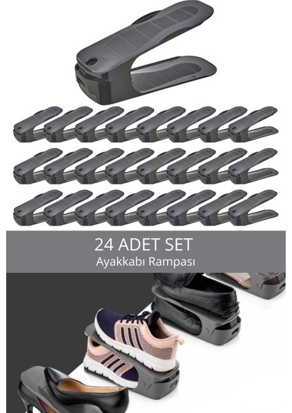 Mithra Life 24 Adet Ayarlanabilir Ayakkabı Rampası Düzenleyici Dolap Içi Organizer MIT1229