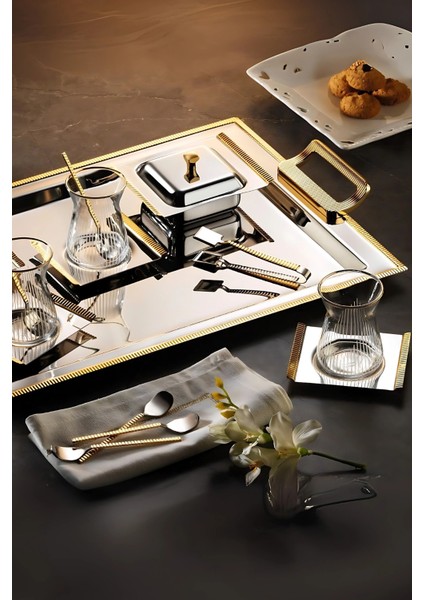 Mios 40 Parça 12 Kişilik Çay Seti - 18/10 Paslanmaz Çelik fiyatları