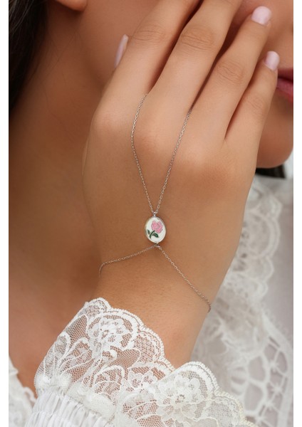 925 Ayar Gümüş Mine Gül Motifli Şahmeran - 45103401 fırsatları