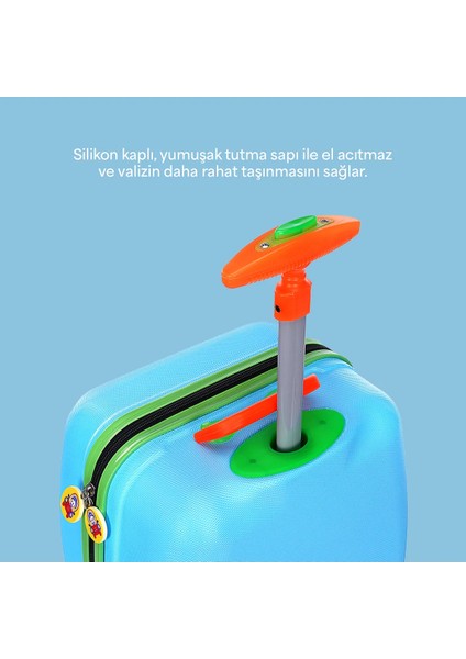Çocuk Valizi WX-411 Mavi 360° Döner Tekerlekler ile Konforlu Seyahat İmkanı modelleri