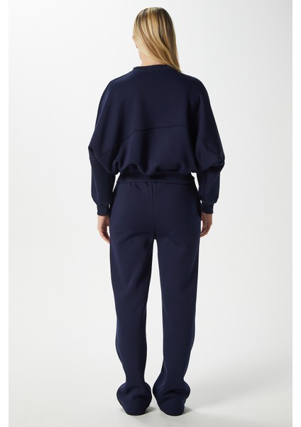 Kadın Darcy Içi Polarlı Oversize Kalıp Lacivert Alt Üst Eşofman Takımı modelleri