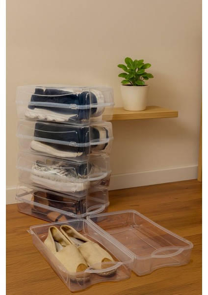 Mithra Life 5 Adet Şeffaf Erkek Kadın Ayakkabı Saklama Kutusu MIT1230 indirimleri