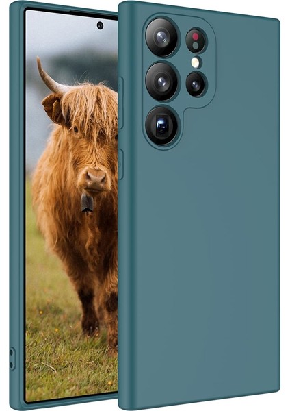 Galaxy S23 Ultra Kılıf Mnc Mara Laaakan Kapak-Koyu Yeşil