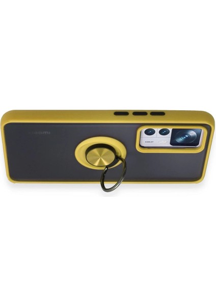 Xiaomi Mi 12T Pro Kılıf Montreal Yüzüklü Silikon Kapak - Sarı - VB9979-1648 modelleri
