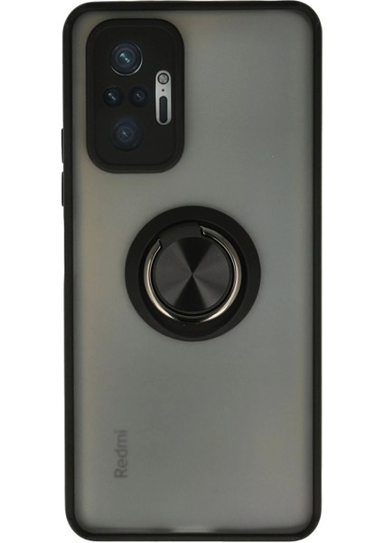 Xiaomi Redmi Note 10 Pro Kılıf Montreal Yüzüklü Silikon Kapak - Siyah - VB2058-3896