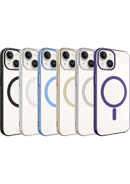 Apple iPhone 15 Kılıf Mnc Wireless Şarj Özellikli Pixel Magsafe Kapak-Koyu Gri fiyatları