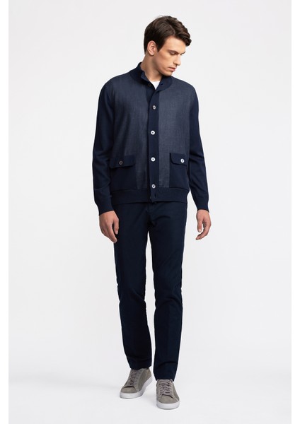 Erkek Lacivert Düğmeli Cep Detaylı Hırka fiyatları