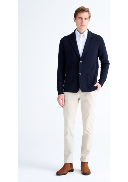 Erkek Lacivert Düğmeli Yün Hırka fiyatları