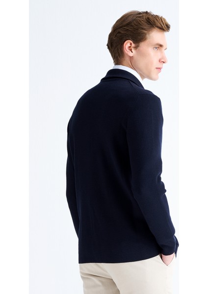 Erkek Lacivert Düğmeli Yün Hırka fırsatları