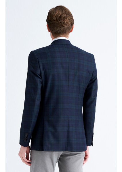 Erkek Yeşil Delfino Ekoseli Yün Ceket fırsatları