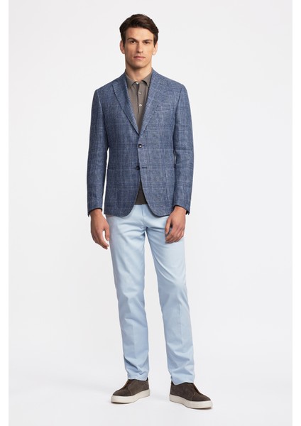 Erkek Lacivert Vitale Barberis Keten Ipek Karışımlı Casual Ceket fiyatları