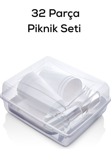 Mithra Life 6 Kişilik Çantalı Beyaz Çatal Bıçak Kaşık ve Tabak Piknik Seti MIT1232 modelleri