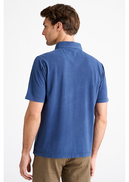 Erkek Koyu Mavi Pike Polo Yaka T-Shirt fırsatları