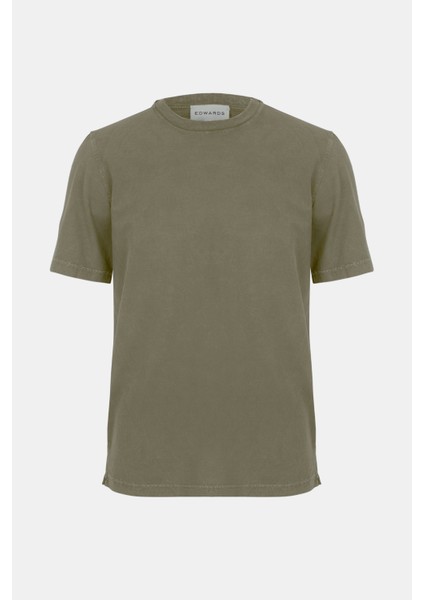 Erkek Bej Bisiklet Yaka T-Shirt