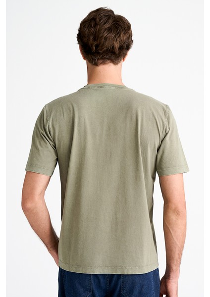 Erkek Bej Bisiklet Yaka T-Shirt fırsatları