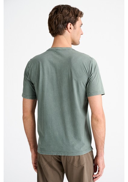 Erkek Yeşil Bisiklet Yaka T-Shirt fırsatları