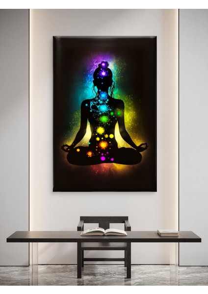 Meditasyon Sıralı Çakra Baskı Kanvas Tablo