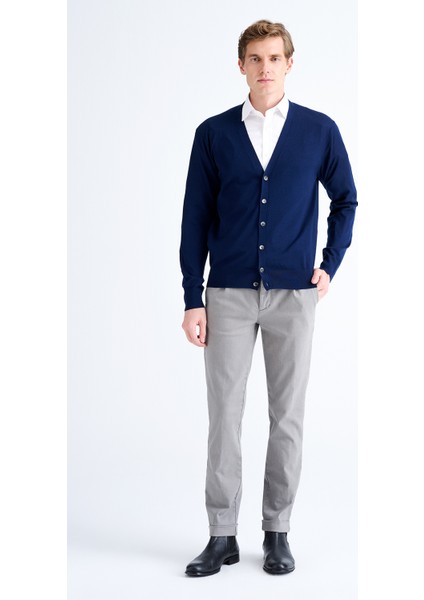 Erkek Lacivert Düğmeli Yün Hırka fiyatları