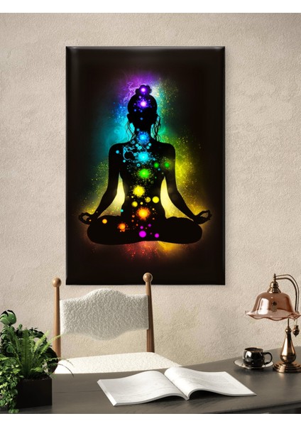 Meditasyon Sıralı Çakra Baskı Kanvas Tablo