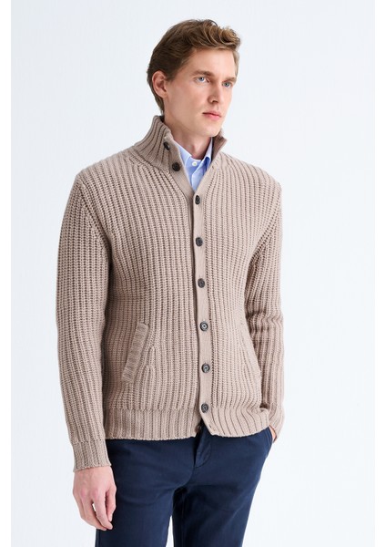 Erkek Gri Düğmeli Kaşmir Hırka modelleri