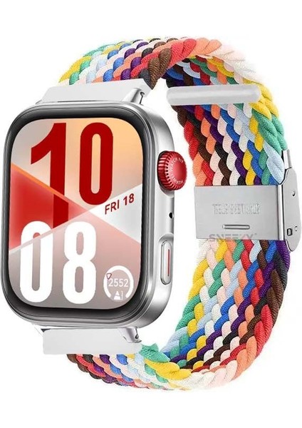 Watch Fit 3 / Fit 4 Uyumlu Solo Loop Örgü Kumaş Kordon – Metal Klipsli, Ayarlanabilir, Yumuşak ve Hafif Bileklik