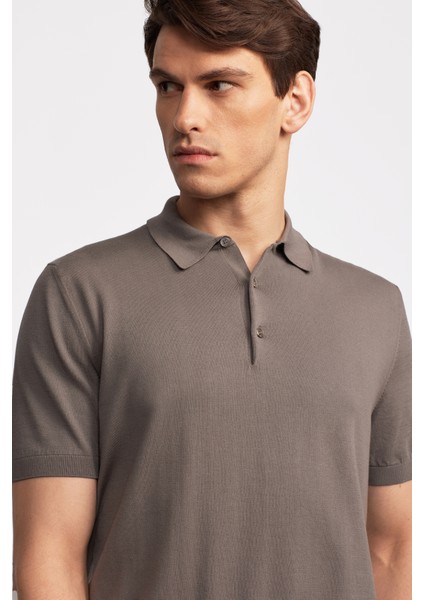 Erkek Vizon Polo Yaka Kazak modelleri