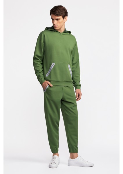 Erkek Haki Activewear Kapüşonlu Sweatshirt fiyatları