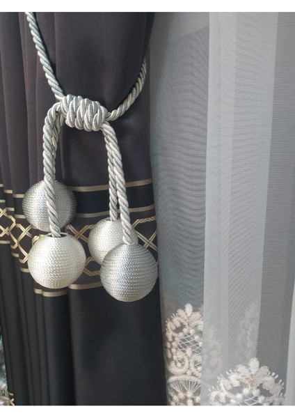 Fon Perde Toplama Aparatı Kornişe Takmatik Gri Ekru Perde Aksesuarı Perde Süsü fiyatları