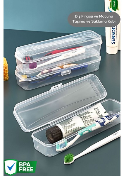 Mithra Life Kalemlik Diş Fırçası Makyaj Seyahat Şeffaf Plastik Saklama Kutusu MIT1237 modelleri