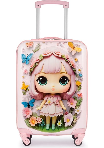Ultra Light Pembe Kız Çocuk Valizi BLK06 08