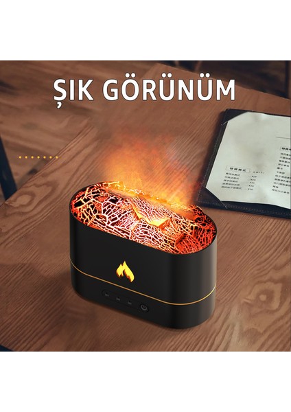 Işıklı Alev Efektli Aroma Difüzörü – 7 Renk Rgb Alevli Hava Nemlendirici Buhar Makinesi, Sessiz Ultrasonik Teknoloji | Şık Dekoratif Tasarım ile Aromaterapi ve Ambiyans Aydınlatması modelleri
