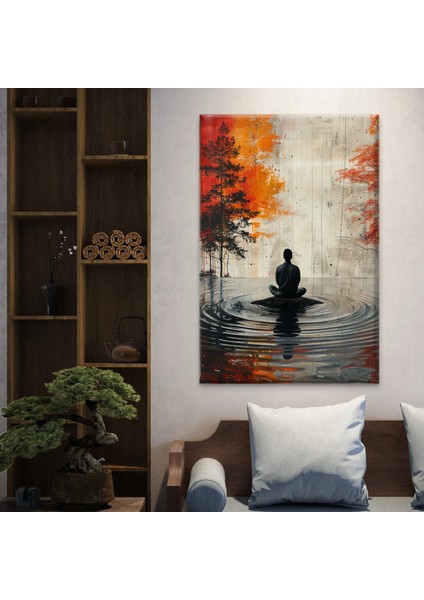 Meditasyon Göl Baskı Kanvastablo