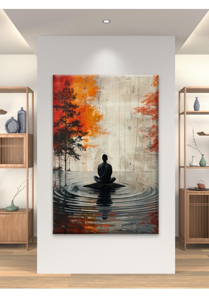Meditasyon Göl Baskı Kanvastablo