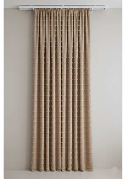 Iskandinav Şeritli Bej Fon Perde 1x3 Sık Pile Salon&yatak Odası Fon Perde modelleri