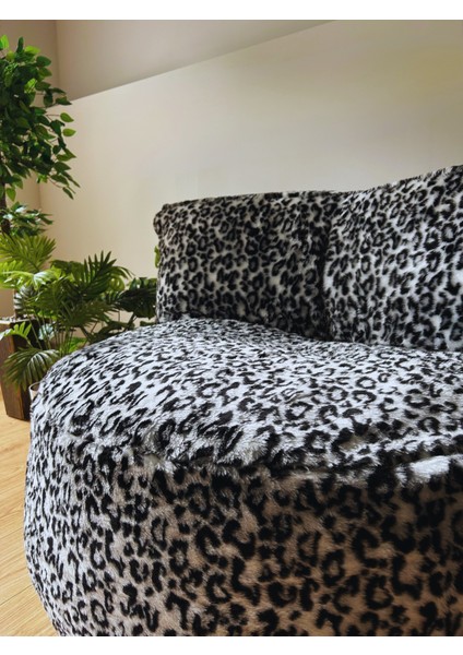 Koko Twist Puf Armut Koltuk Desenli Tüylü Puf Koltuk