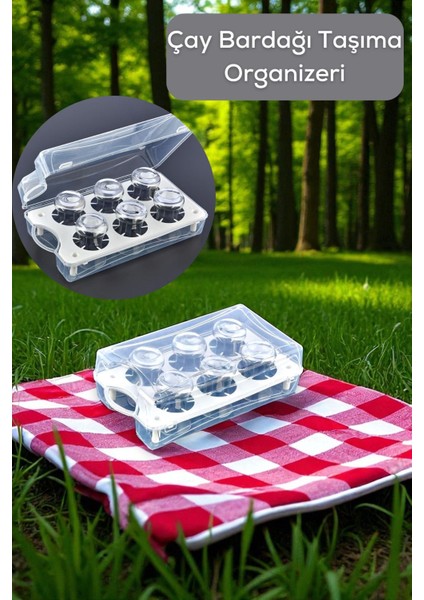 Mithra Life 6 Lı Çantalı Çay Bardağı Taşıma Kutusu Seyahat Piknik Seti MIT1236