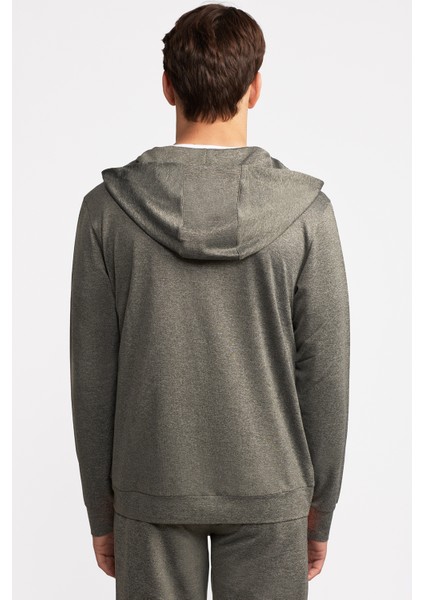 Erkek Yeşil Activewear Kapüşonlu Tam Fermuarlı Sweatshirt fırsatları