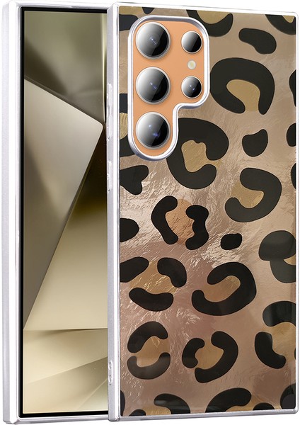 Galaxy S23 Ultra Kılıf Desenli Mnc Mep Kapak - Gold Leopar