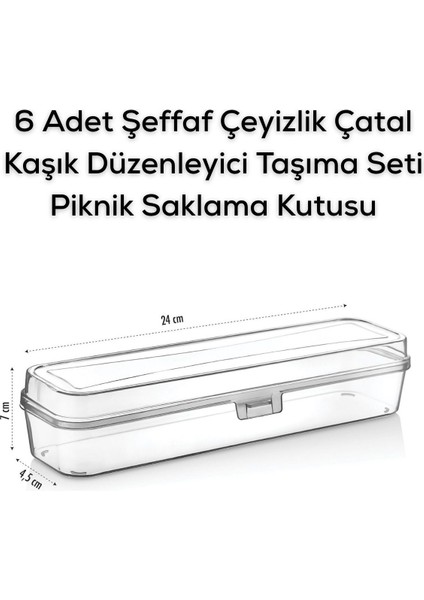 Mithra Life 6 Adet Şeffaf Çeyizlik Çatal Kaşık Düzenleyici Taşıma Seti Piknik Saklama Kutusu MIT1239 fiyatları