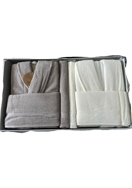 Alleur Aile Bornoz Seti Bej - Krem