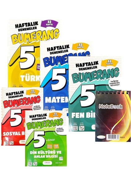 5.sınıf Bumerang 5'li Haftalık Deneme Set-Yeni Müfredat Yeni Baskı-