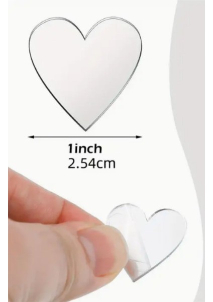 Dekor Süs Yuvarlak Ayna Gümüş Kalp 100X Adet Pleksi Dekoratif 2,5cm Pleksi Kendiden Yapışkanlı fırsatları