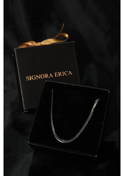 Italyan Ezme Model Unisex Çelik Zincir Kolye 3 mm modelleri