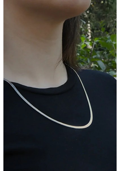 Italyan Ezme Model Unisex Çelik Zincir Kolye 3 mm indirimleri